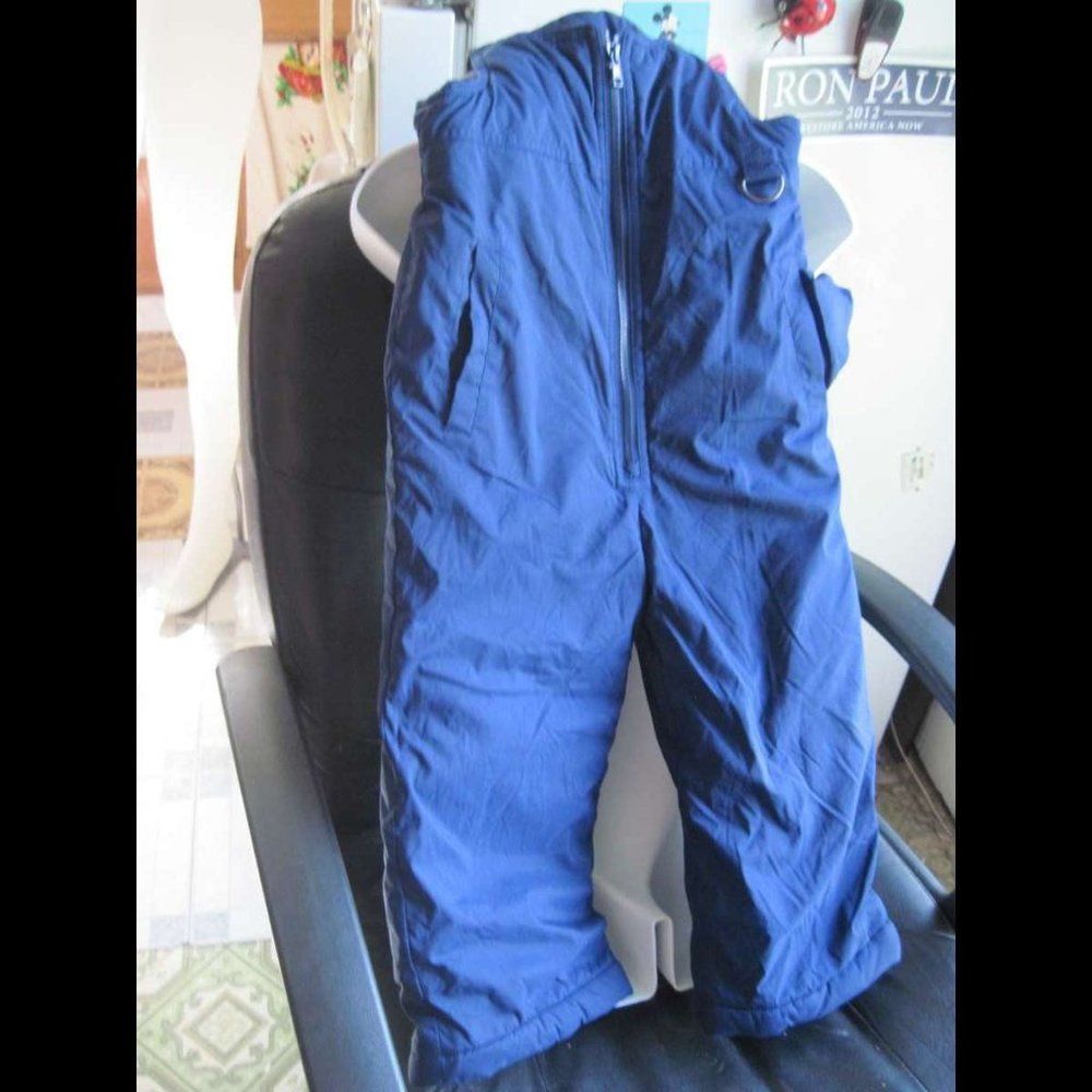 Lands' End Small 4 Puffy Insulated Warm Snow Overalls Fish Hunt Ski Nylon Pocket